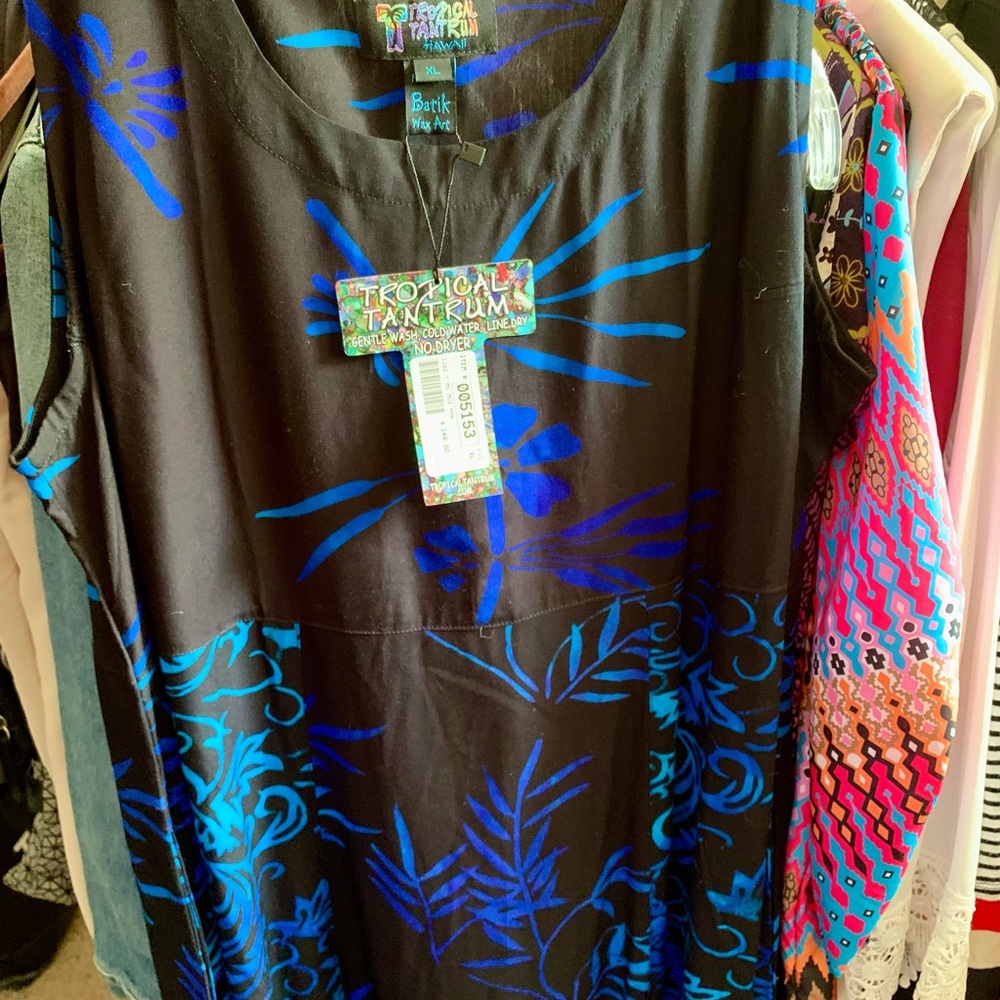 NWT Tropical Tantrum Hawaii Twirl Slip Dress🌺🌸💙🌿